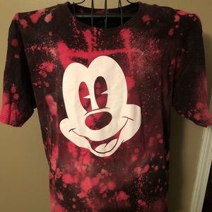 Neff x Disney Mickey tee custom bleach and dye